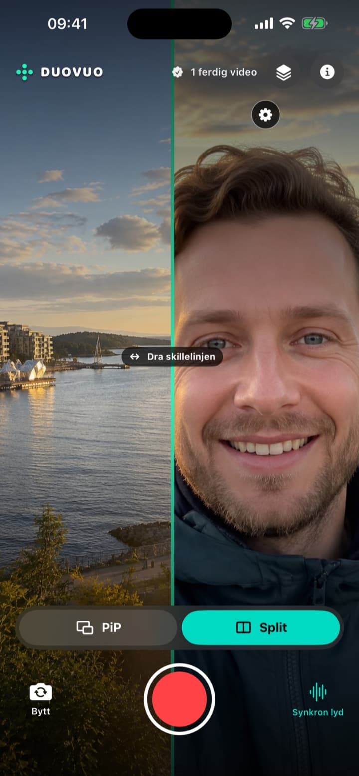 DuoVuo på norsk — Vertikal split